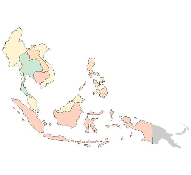 Map of Southeast Asia highlighting Indonesia, Thailand, Malaysia, Singapore, Philippines, and Vietnam